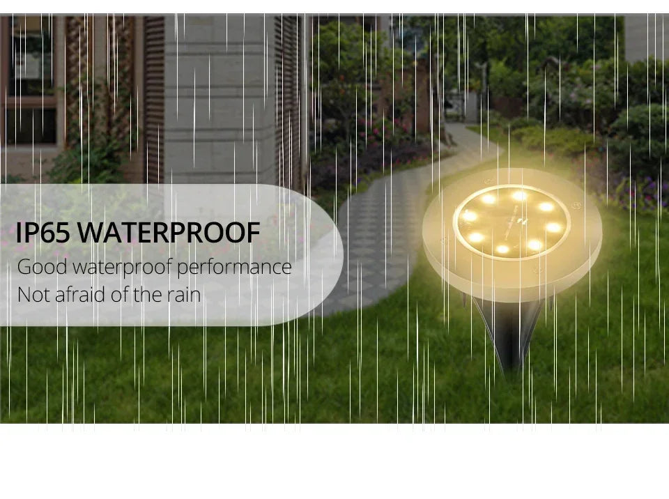 8pcs 8/20LED Solar Thermal Lights Garden Decor Ground Plug-in  Waterproof Street Solar Charging Underground Deck Spotlights