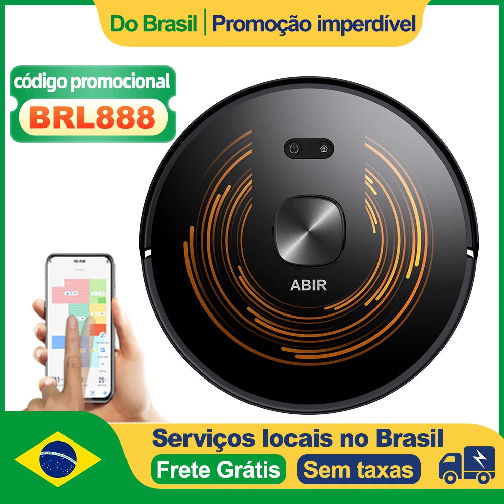 Robot Vacuum Cleaner ABIR X9,Laser Lidar,6500pa Suction,UV Cleaning, Multi-Floor Map,APP Restricted Area,Smart Home Wet Dry Mop