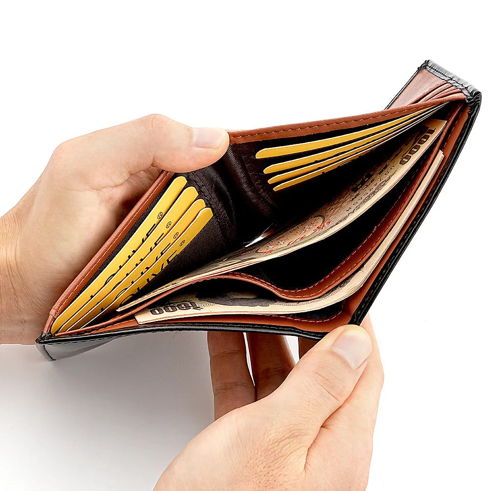 New Genuine Leather Men's Wallet Japanese Style Short Cowhide Multi-card Slot Coin Purse Wallets
