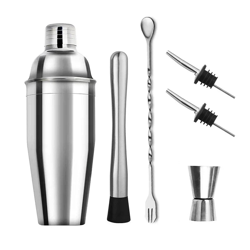 6/9pcs Stainless Steel Cocktail Shaker Bartending Tools Bartender Kit Martini Sharker Drink Mixer Set With Storage Bag