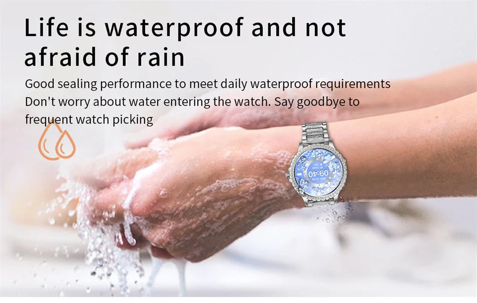2026 New Fashion Women Diamond Watch 1.32 inch 360*360 HD Display Heart Rate Blood Oxygen Monitoring Bluetooth Call Smartwatch