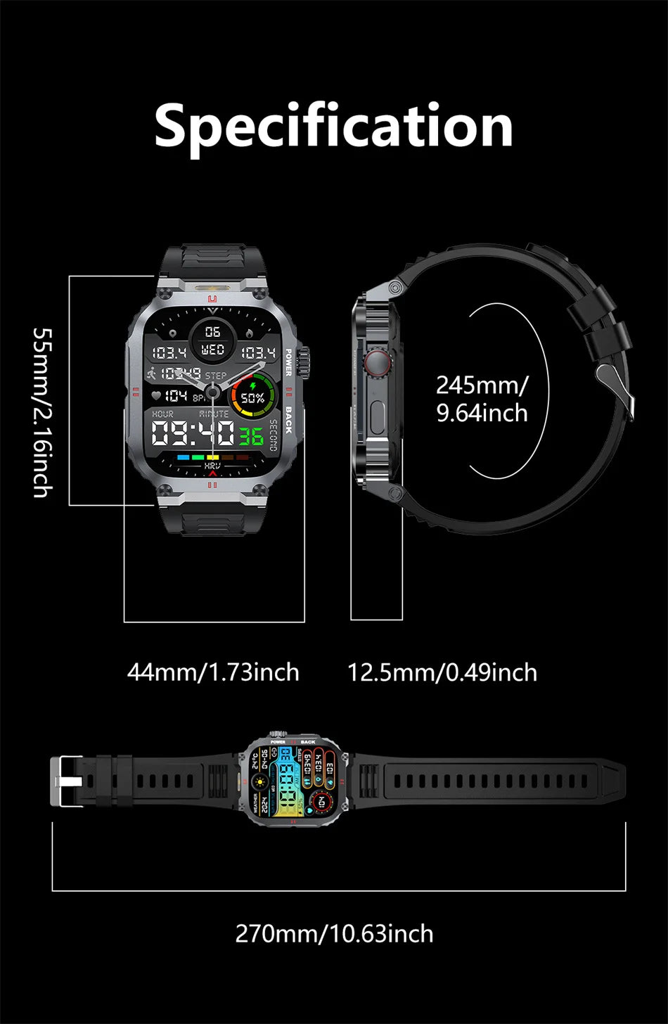 2026 New Military GPS Smart Watch Men 1.91" AMOLED Screen IP68 Waterproof Sports Fitness Tracker BT Call Smartwatches