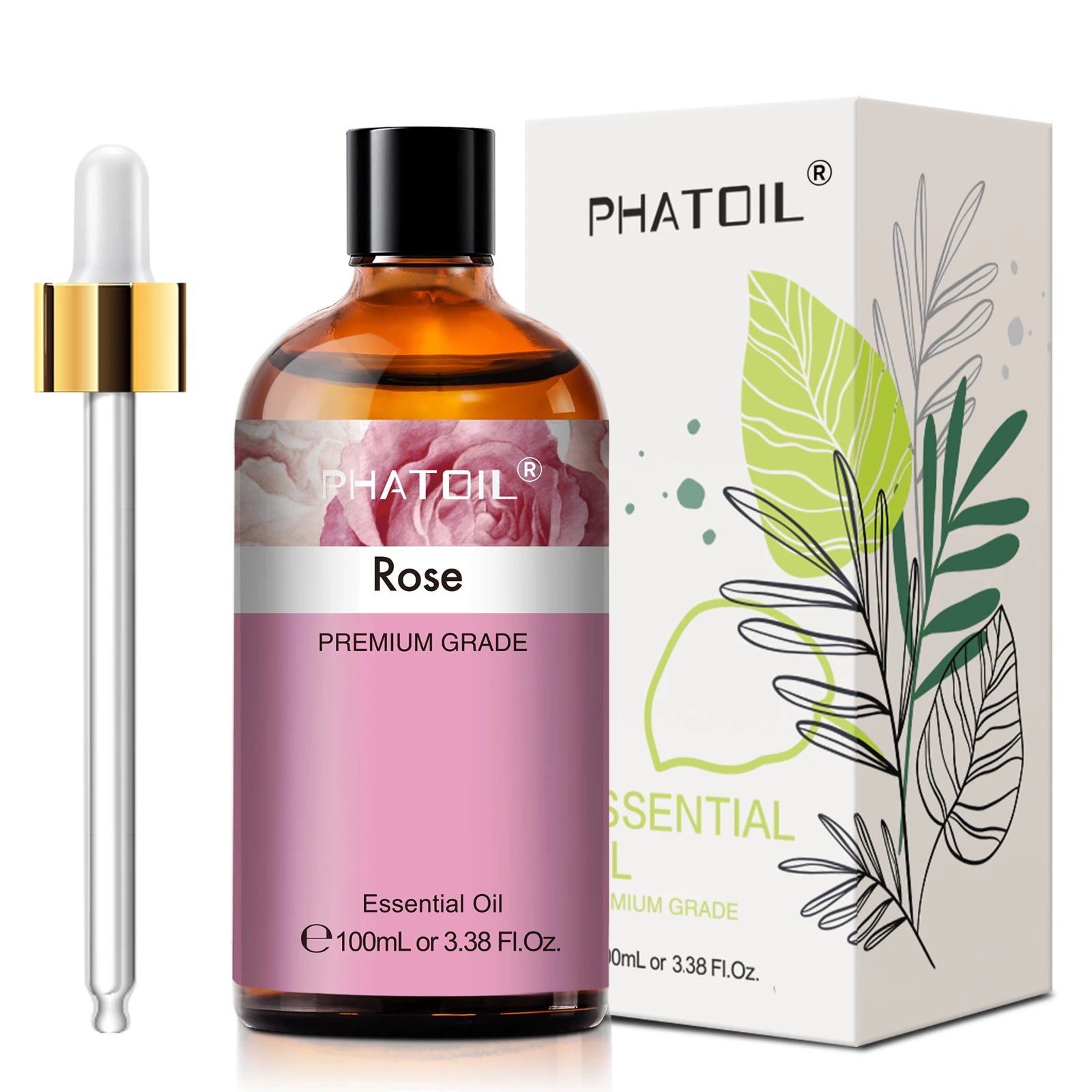 PHATOIL 100ml Pure Essential Oil Rose Lemon Vanilla Lavender Eucalyptus Aromatherapy Essential Oils For Diffuser Candle Making