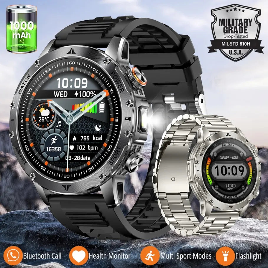Military 1000mAh Large Battery Smart Watch Digital Bluetooth Call Sports Smartwatch Electronics Watches for Man Android 2026 New