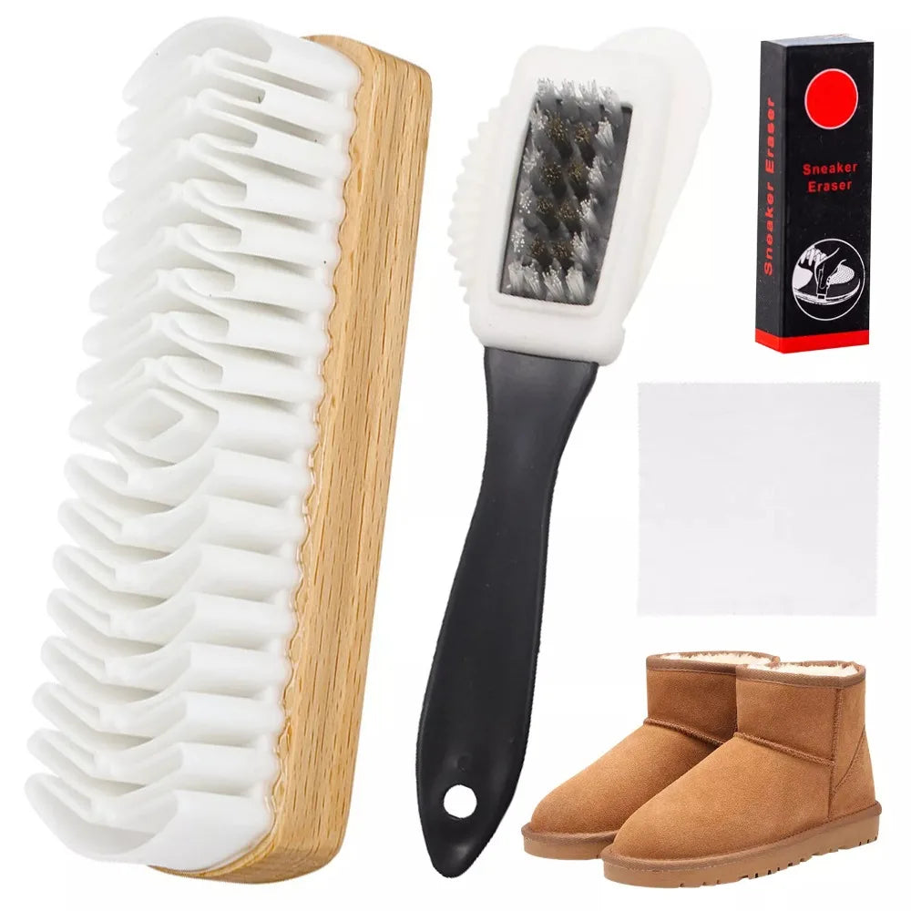 4Pcs/Set Stain Removal Suede Brush Kit With Eraser Cleaning Tool Home Use Nubuck Brushes Kit Boots Cleaning Cloth for Shoes