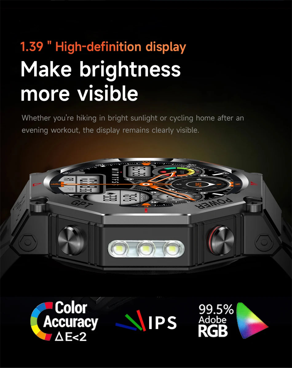 2026 T-Rex 3 Ultra Men Smart Watch Original 10ATM Waterproof GPS Rugged Compass Military 100+ Sports Mode Smart Bracelet