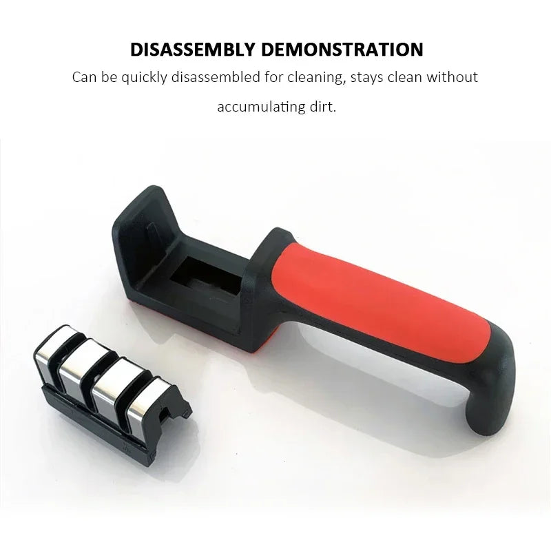 3/4-Segment Kitchen Knife Sharpener Household Multi-Functional Hand-Held 3/4-Purpose Black Sharpening Stone Sharp Knife Tools