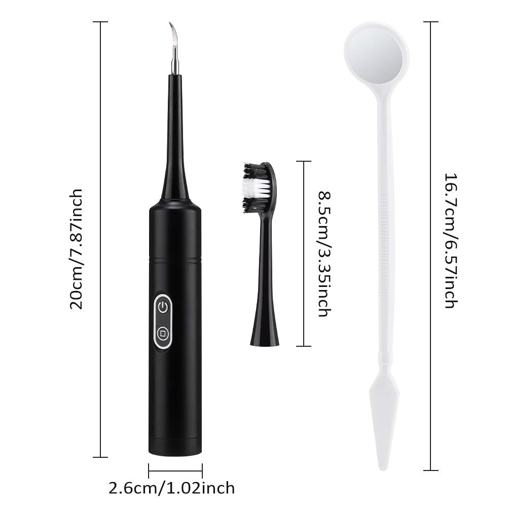 Electric Teeth Cleaner 6-gear Modes Portable Toothbrush Tartar Remover High Frequency Vibration Tartar Cleaning Whitening Teeth