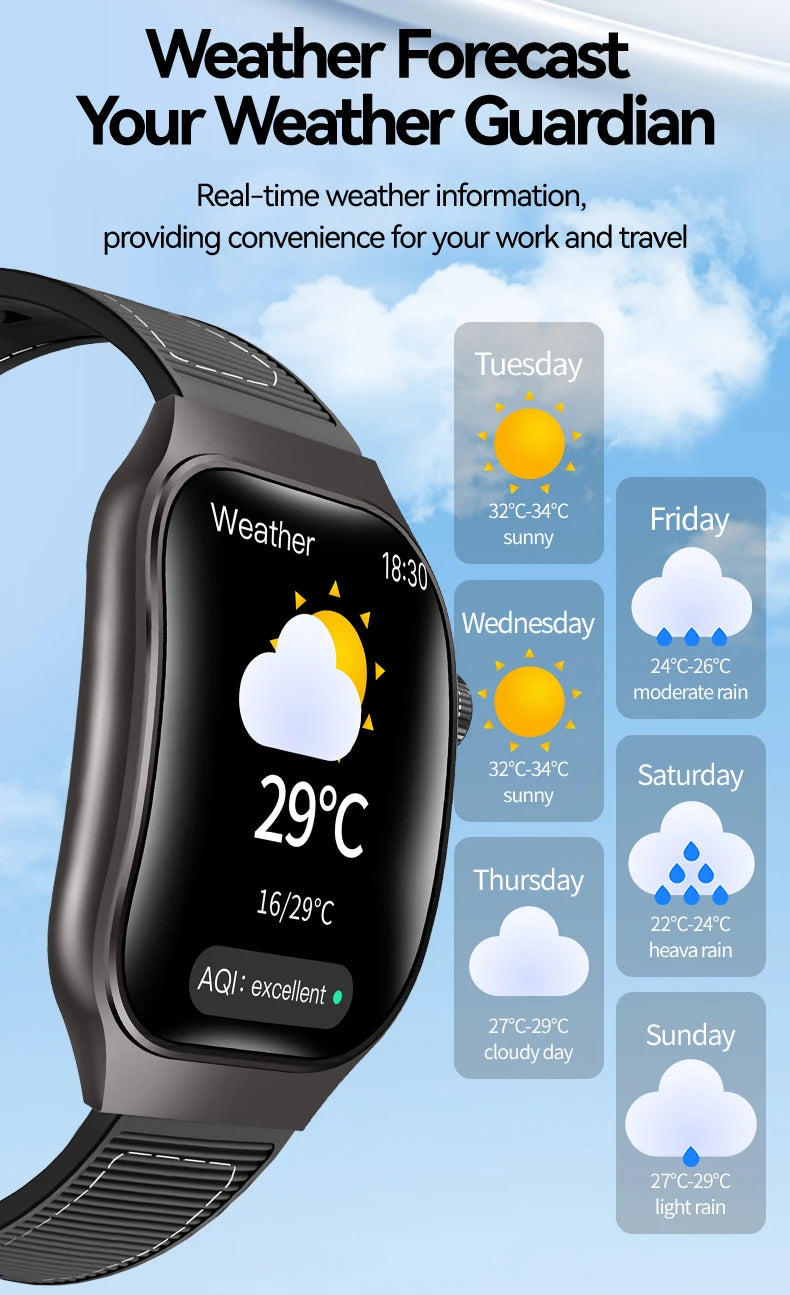 LAXASFIT New Slim Smart Watch Men's 2.01-inch AMOLED Curved Display Bluetooth Talk Sports Fitness Tracking Smartwatch Women's
