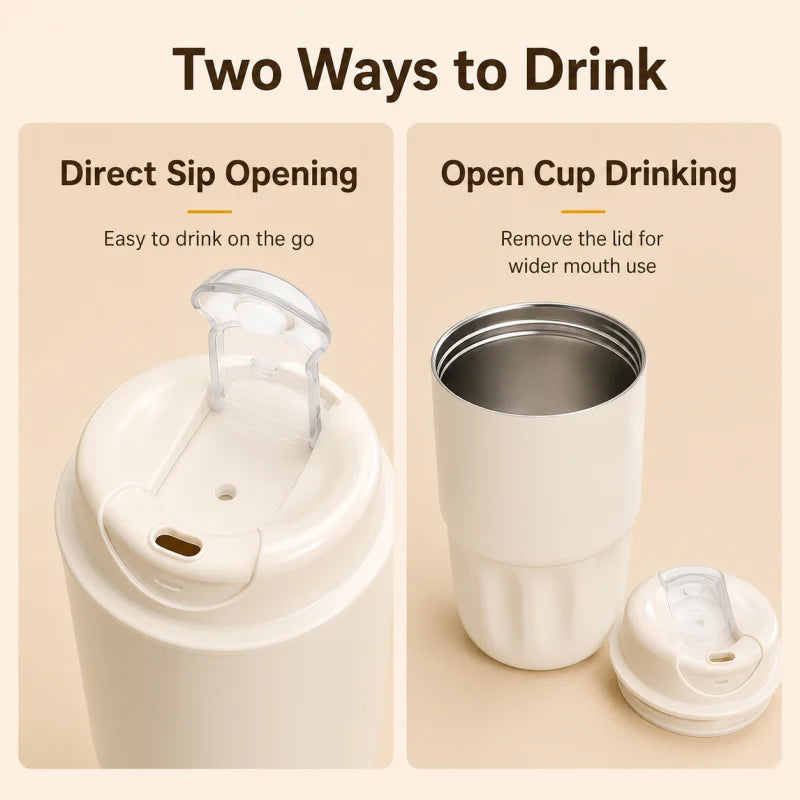 260ML 450ML SUS316 Thermal Coffee Mug Leakproof Portable Travel Tumbler with Lid Stainless Steel Cup for Car Work Hot Cold Drink