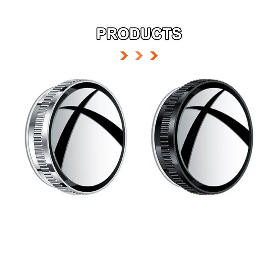 SEAMETAL 2pcs Wide Angle Car Blind Spot Mirrors 360 Adjustable Car Auxiliary Rearview Mirrors HD Suction Cup Small Round Mirror