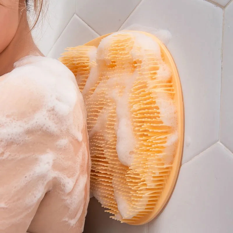 Silicone Foot Massage Pad Shower Mat Non-slip Wash Foot Pad Stick on Wall Surface Body Cleaning Tool Exfoliating Rub Back Brush