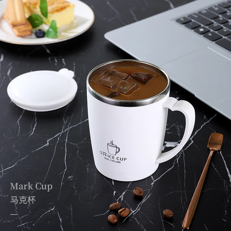 350ml Thermos Mug 304 Stainless Steel Coffee Cup With Handle Leak-Proof Vacuum Flask Insulated Cup Portable Thermal Water Bottle