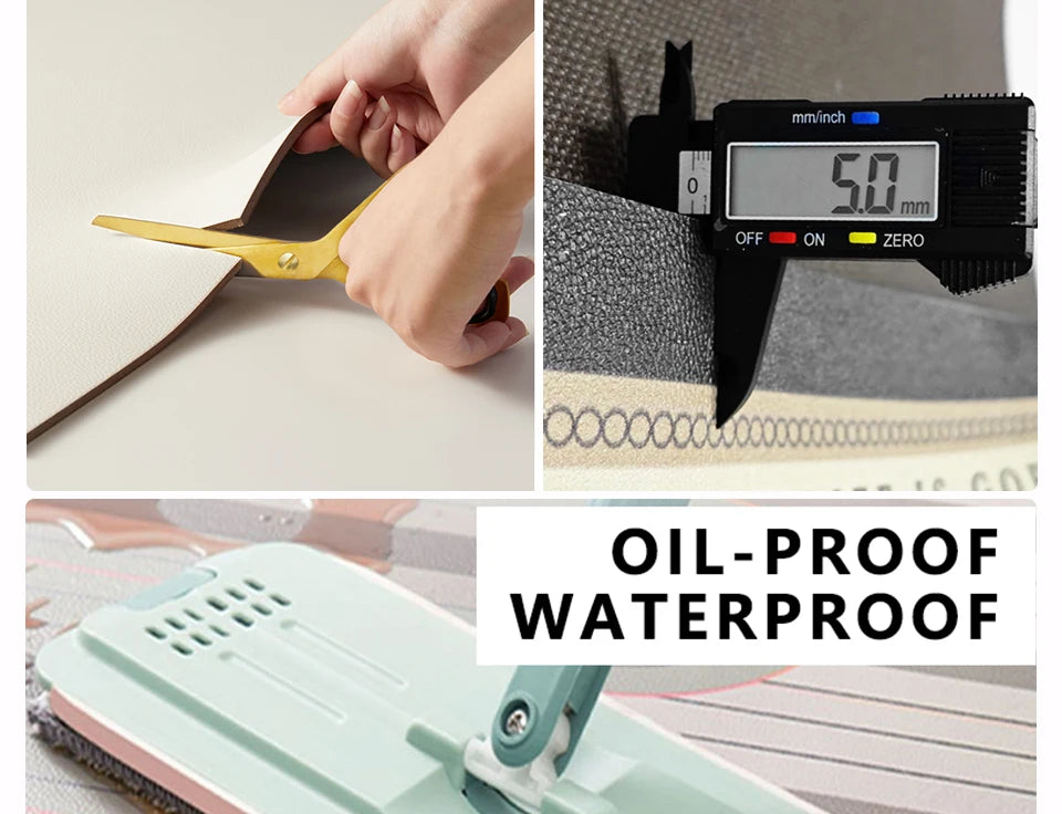Kitchen Rug PVC Waterproof Leather Carpet Oil-proof Non-Slip Floor Mat Black Checkered Rugs Long Strip Carpets Home Decor 주방용 러그