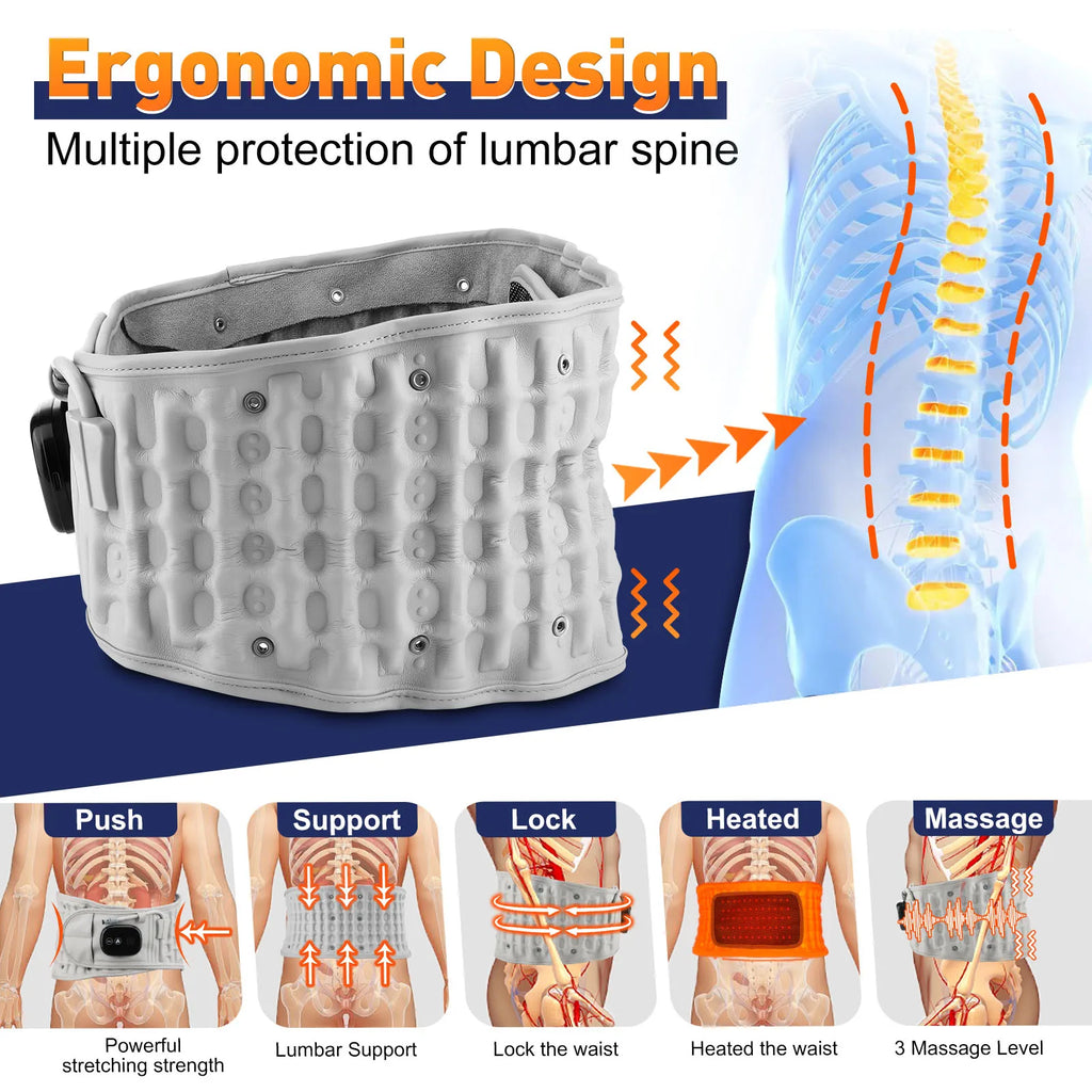 Electric Heating Waist Massage Belt Infrared Vibration Hot Compress Lumbar Brace Spine Protect Massager Back Support Belt