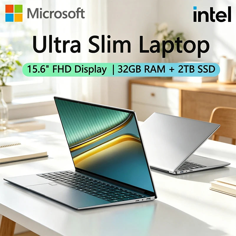 Inflexible Sturdy 15.6" Intel I9-9880H Portable Laptop Windows11 Notebook 32GB DDR4 2TB SSD Pc Gamer Office Computer