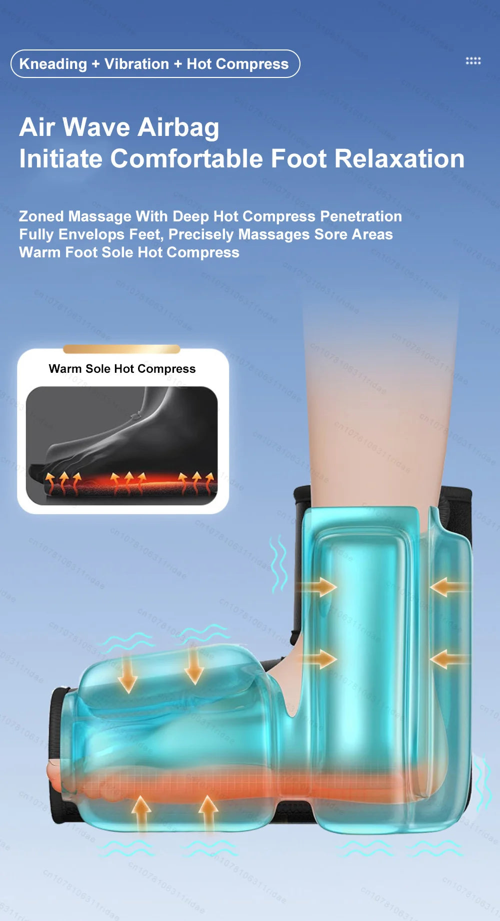 Electric Airbag Compression Foot Massager Airbag Kneading Foot Massage Vibration Warm Massage Feet Deep Relax Foot Ankle Brace