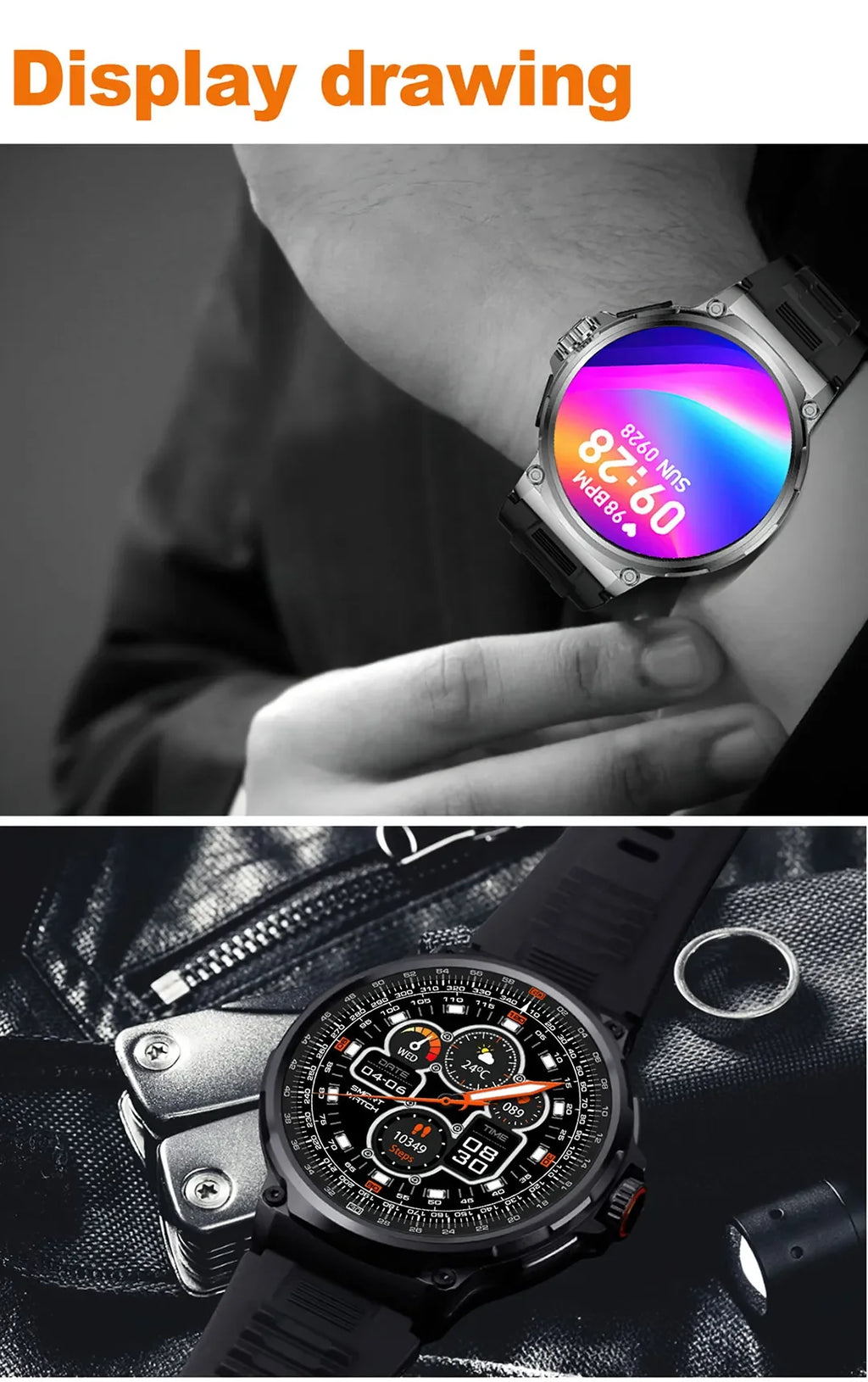 710mAh Bluetooth Call Smart Watch Men Sports Fitness Watches 1.85"HD Health Monitor Waterproof Smartwatch Men For Holiday Gifts