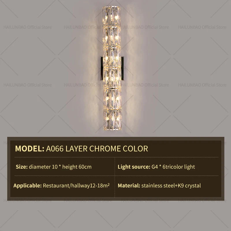 Light Luxury Crystal Wall Lamp Creative Villa Living Room TV Background Wall Lamp Network Red Modeling wall Bedroom Bedside Lamp