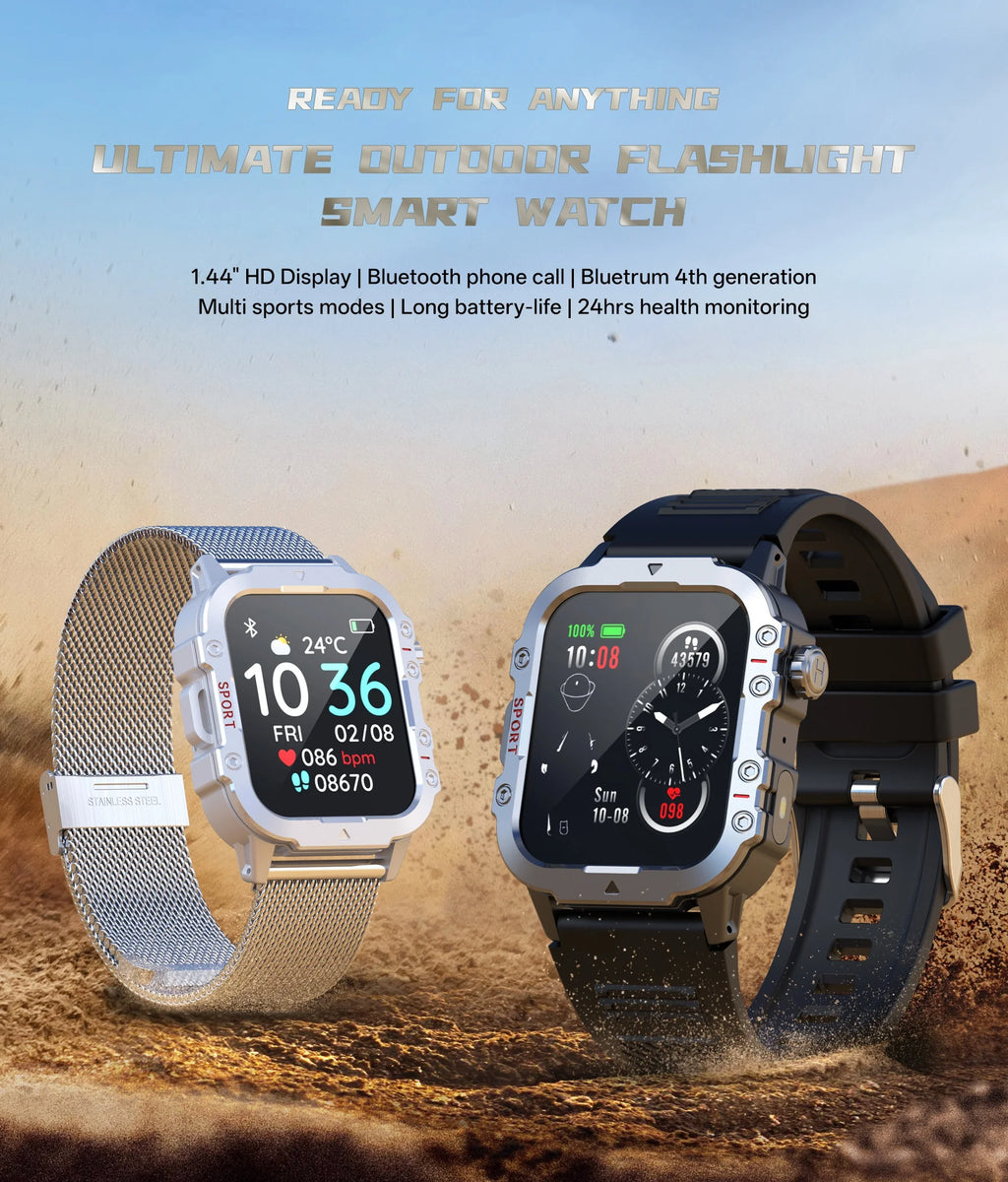 2025 New for Xiaomi Military Smart Watch Men IP67 3ATM Outdoor Sports Fitness Tracker Health Monitor 1.44Inch BT Call Smartwatch