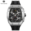TSAR BOMBA Men's Luxury Quartz Watch, Sapphire Crystal, Chronograph, 5ATM Water Resistant, Rose Gold Business Fashion Wristwatch