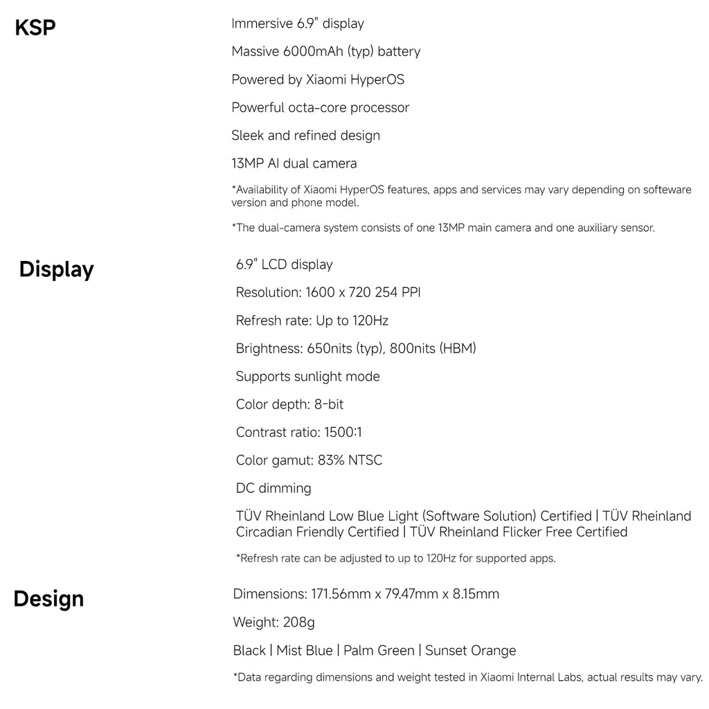 Xiaomi Redmi A7 Pro 4G, 4+128GB, Global Version, 6.9" 120Hz LCD Display DC Dimming Powered by UNISOC T7250 Processor 13MP Main Camera 8MP Front Camera 6000mAh 15W Side Fingerprint Sensor 3.5mm Headphone Jack NFC