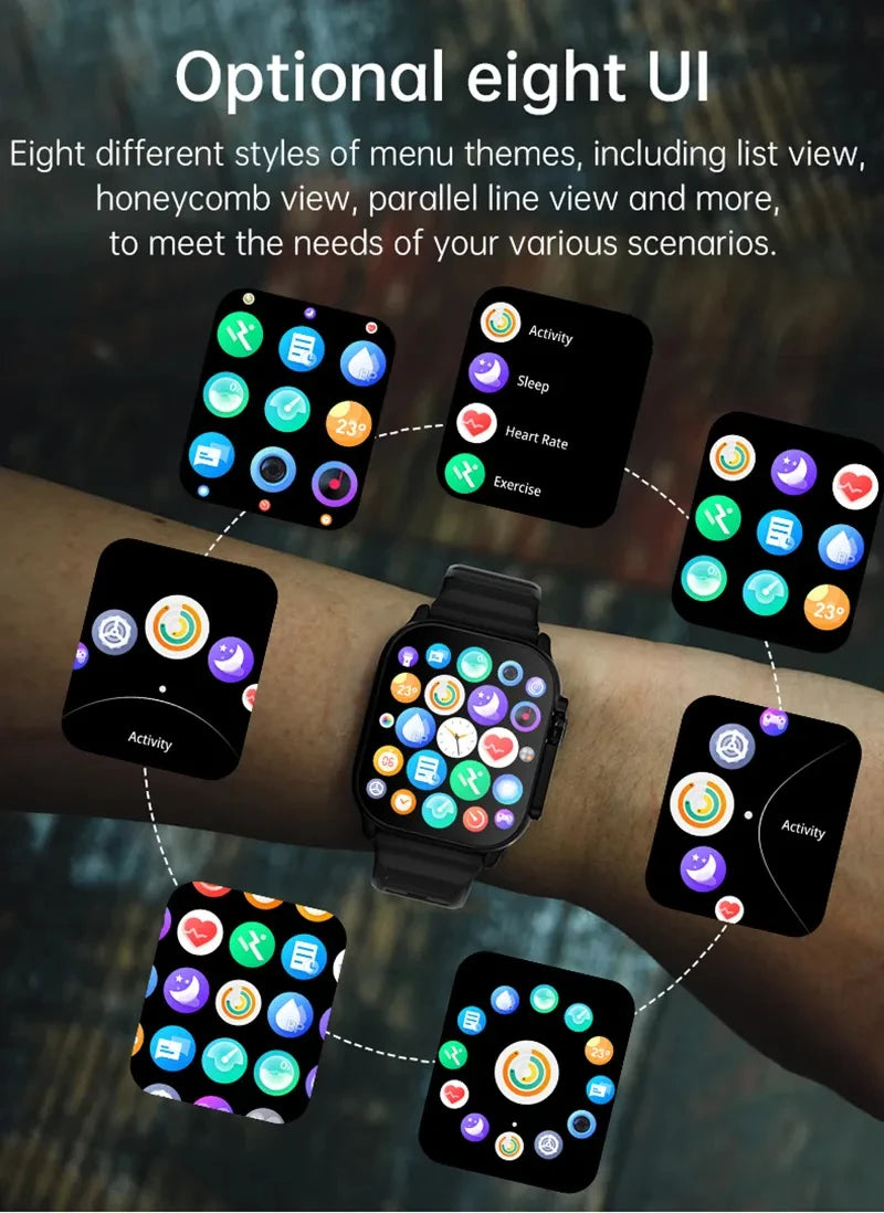 Wholesale T900 Ultra Smart Watch Men 49mm Series 9 AMOLED Screen NFC Compass Waterproof  Watch IWO Ultra 9 Smartwatch Men+Gift