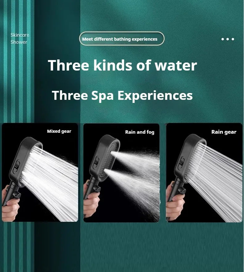 3 Modes Powerful Shower Head Anti-clogging and Easy To Clean Anti Anti-limescale Shower Head Handheld Flexible Bath  Shower Head