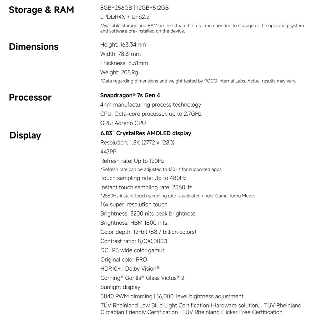 POCO M8 Pro 5G 12+512GB Global Version Snapdragon® 7s Gen 4 6.83" CrystalRes 1.5K 120Hz AMOLED display 50MP Camera 6500mAh 100W