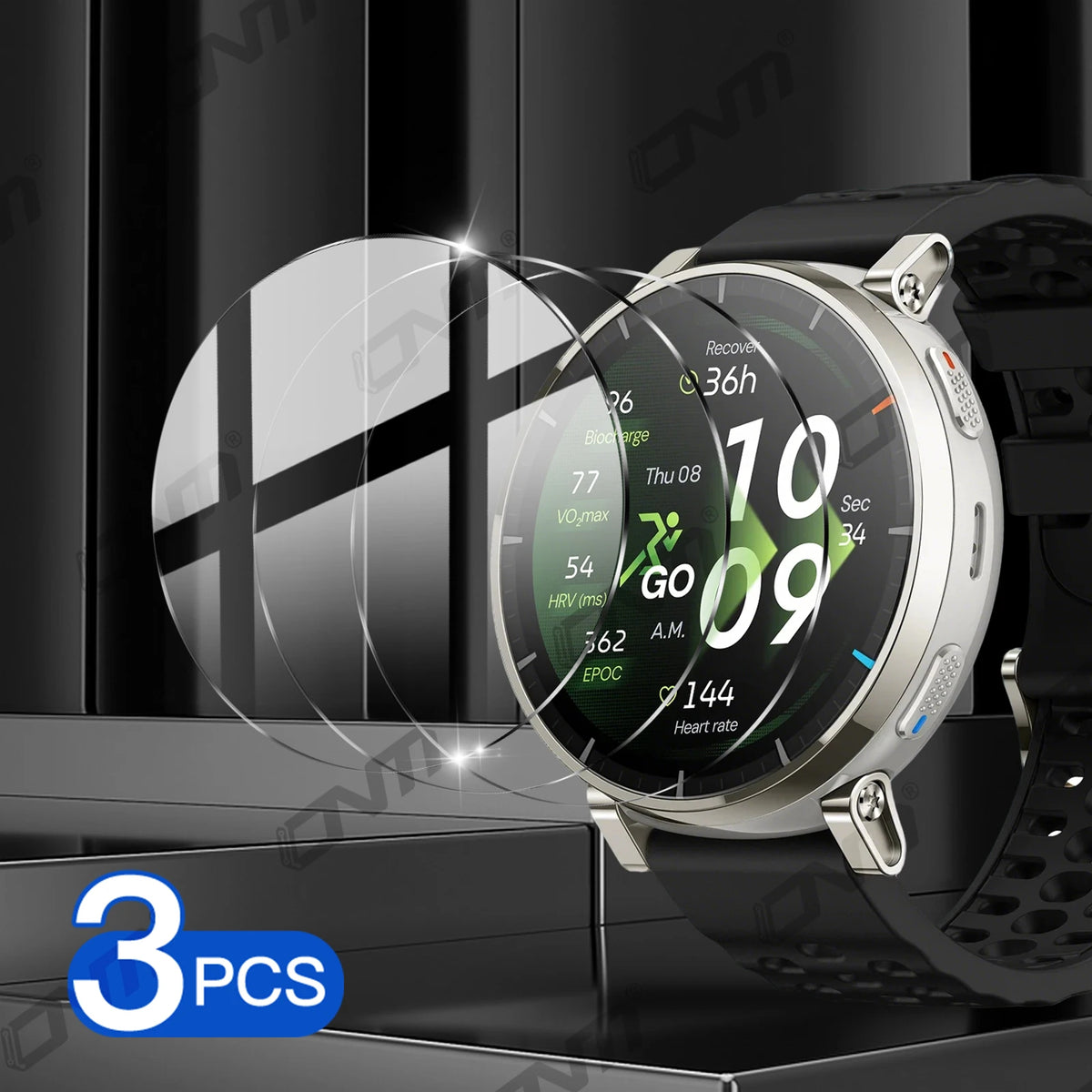 9H Tempered Glass For Amazfit Active 3 Premium, Screen Protector Durable HD Clear Anti-scratch Protection Film Accessories