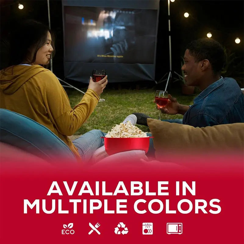 Silicone Microwave Popcorn Popper BPA Free Collapsible Popcorn Bowl Microwavable Pop Corn Maker with Lid Dishwasher Safe