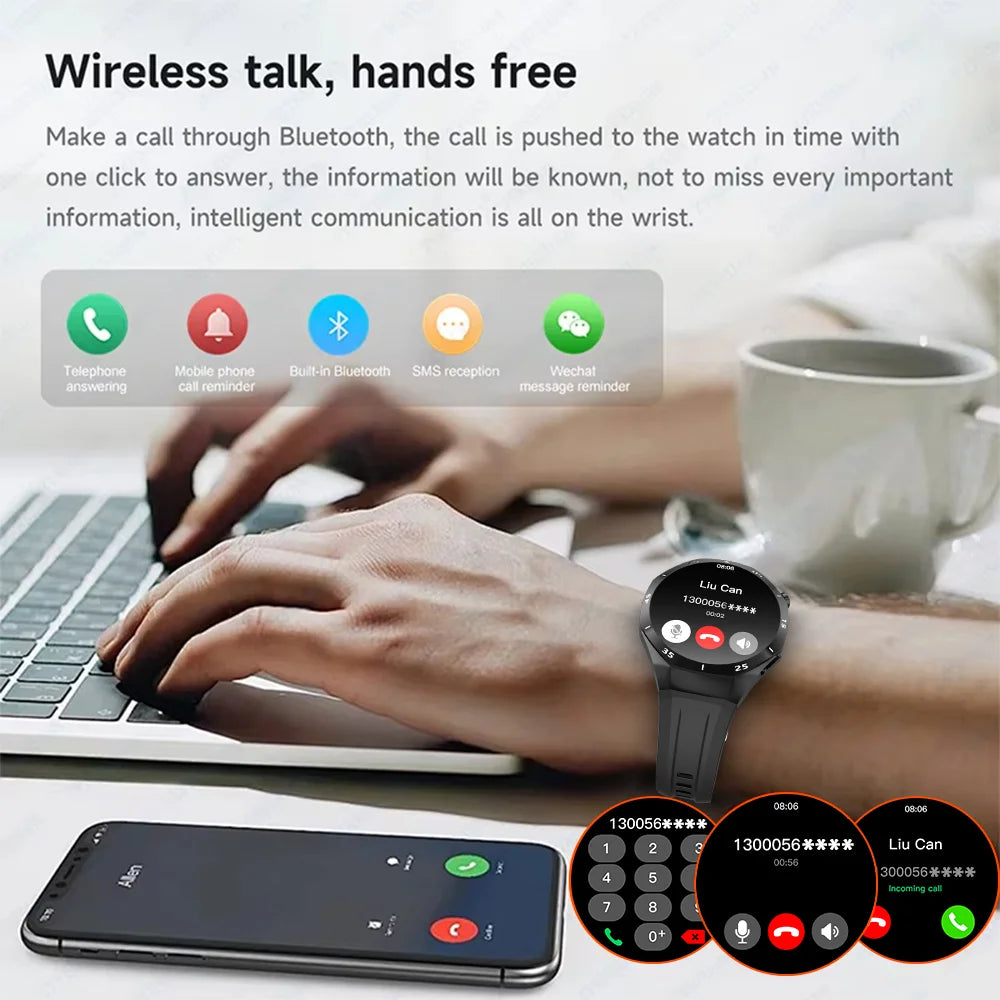 LAXASFIT 2025 New Smart Watch Men's 1.52 HD Screen Bluetooth Talk Heart Rate Monitor Men Women NFC Outdoor Sports Smart Watch