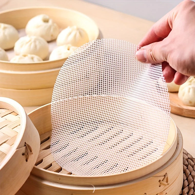 5Pcs Silicone Steamer Pad High Temperature Resistance Steamer Cloth Reusable Non-Stick Steamer Liners Dim Sum Cooking Steam Mat