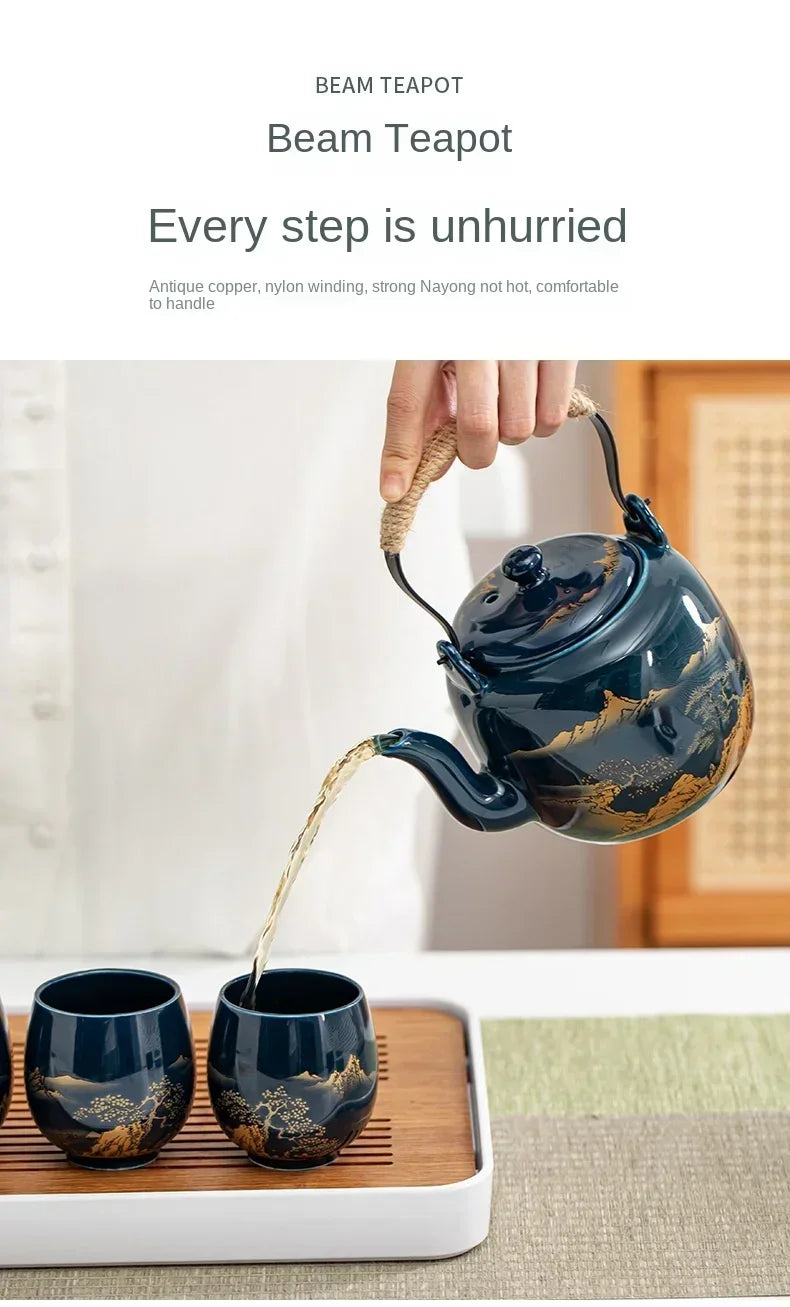 Japanese-style Simple Master Mug Ceramic Tea Bowl Cup Household Jilan Simple Ceramic Large Teacup Tea Set for A Single Cup