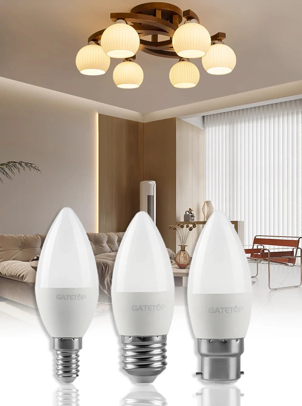 5-12pcs E14 E27 Led Bulb 220V 110V 3W 5W 6W 7W Warm Lighting 3000K 6000K Candle Lamp Led Chandelier Light for Home Decoration