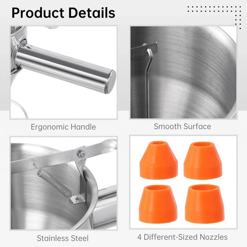 1200/600ml Stainless Steel Funnel Dispenser with Rack Cupcake Pancake Batter Maker Octopus Fish Ball Home Kitchen Baking Tools