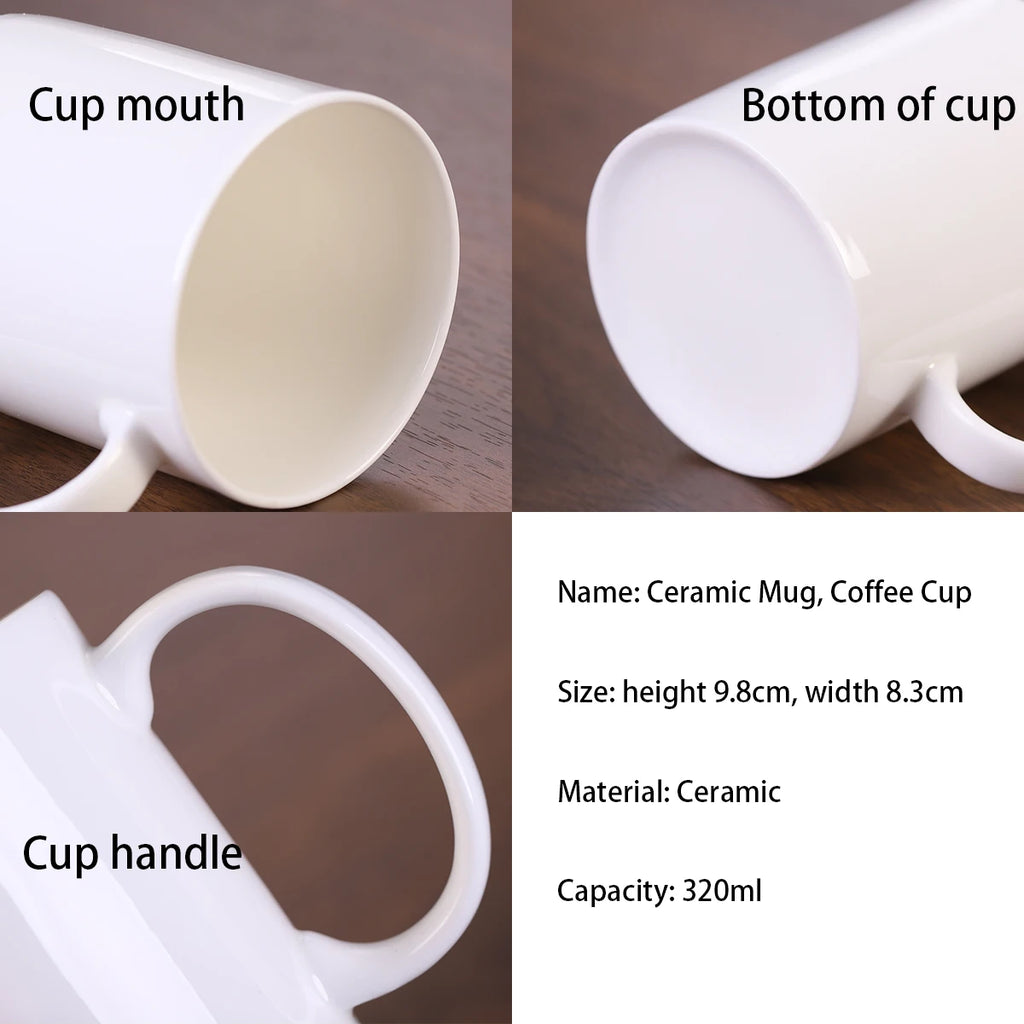 Cute Cat Duo Ceramic White Mug - Perfect Gift for Cat Lovers, Hand Wash Only, Reusable, Multipurpose Use, No Electricity Needed,