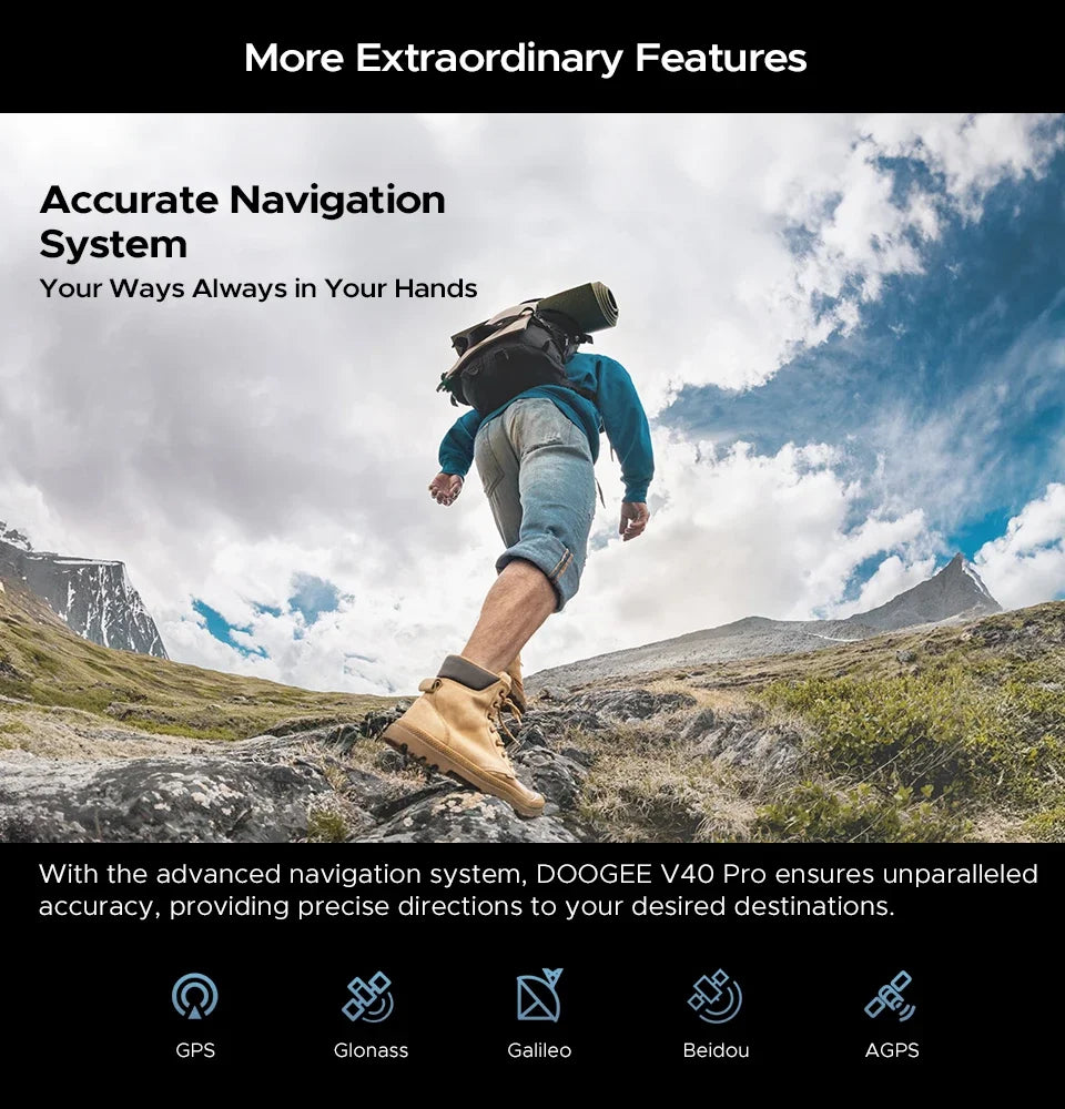 DOOGEE V40 Pro Rugged Phone 6.78" IPS Display  36GB(16+20) 512GB Smartphone 5G 200MP Al Camera 8680mAh Dimensity 7300 Android 14