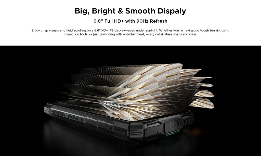DOOGEE Fire 7 Pro Rugged Phone Dual Camping Lights Support Push-to-Talk Over Cellular 13000mAh Battery Android 15 Smartphone