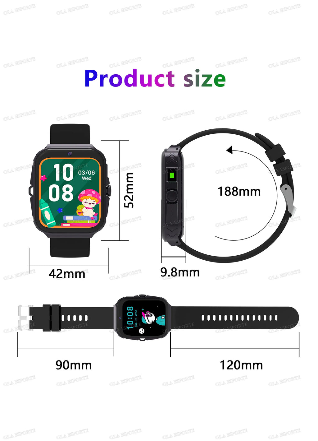New Smart Watch For Children HD Touch Screen Camera 18 Games Sleep Monitoring Alarm Clock Calculator Birthday Gift Boy Girl HW12
