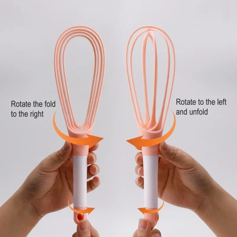 1pcs Multifunctional Rotary Manual Egg Beater Mixer Mini Plastic Kitchen Egg Whisk Bake Tool Egg Agitator Silicone Eco-Friendly