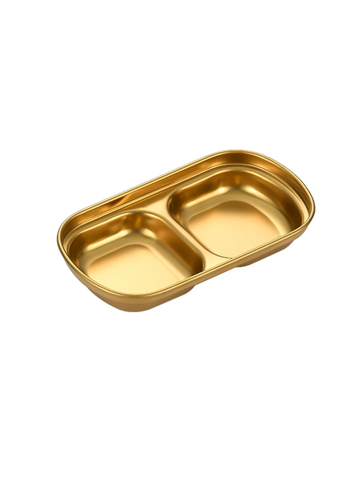 1/4 Pcs Stainless Steel Divided Seasoning Sauce Dip Bowl, 1/2/3/4 Compartment Korean Ketchup Sauce Bowl, Vinegar Soy Spice Condiment Tray for Home Restaurant