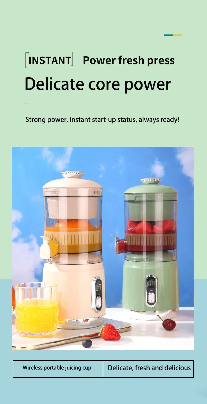 Electric Orange Juicer Portable Citrus Fruit Juice Extractor Pulp Separation Squeezer Machine USB Charge 600ml Smoothie Blender