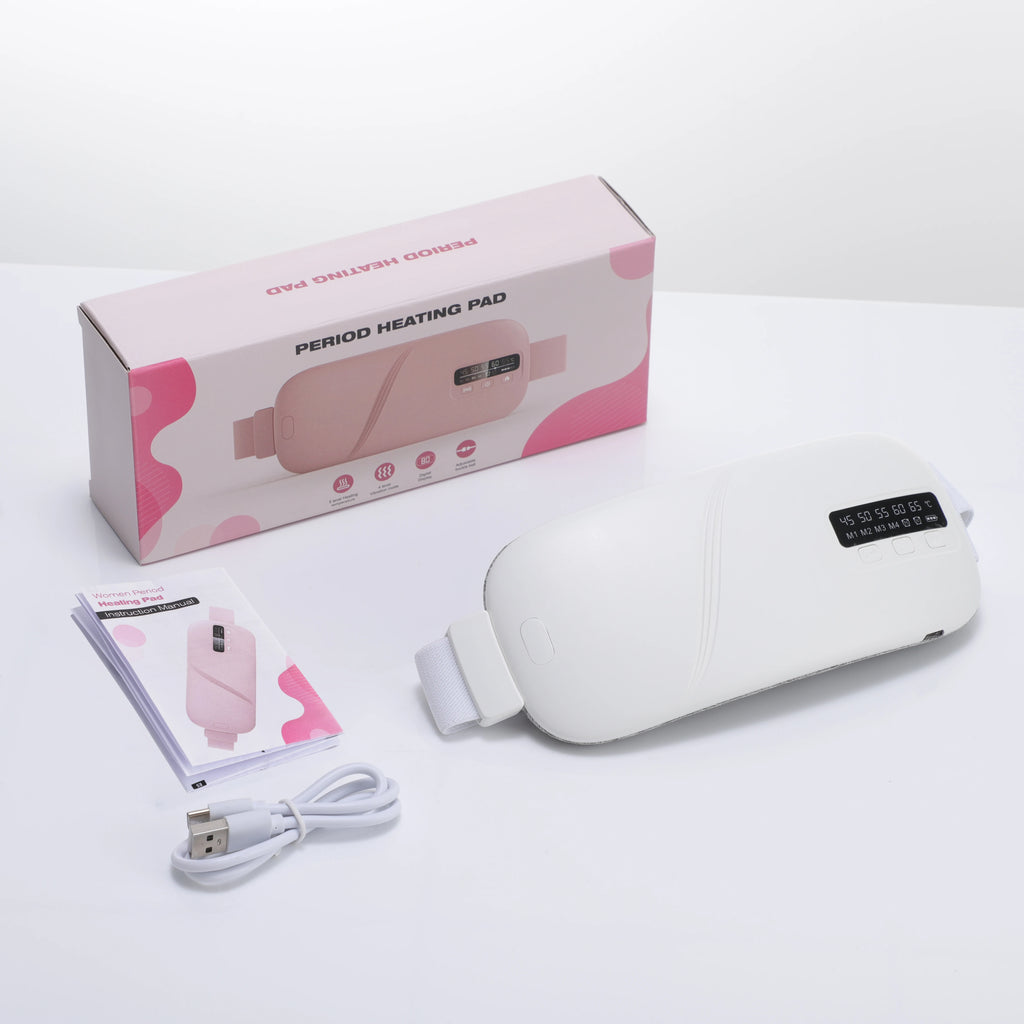 Women's Intelligent Menstrual Heating Belt 5-Speed Heat 4-Speed Vibration Massage Womb Warmer Nuangongbao Period Relief Waist Mat