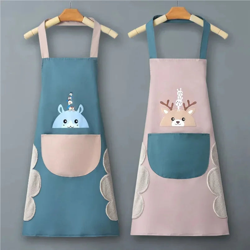 Home-use Washable Kitchen Apron for Cooking Waterproof and Oil-proof Fashionable for Men and Women Adult Workwear