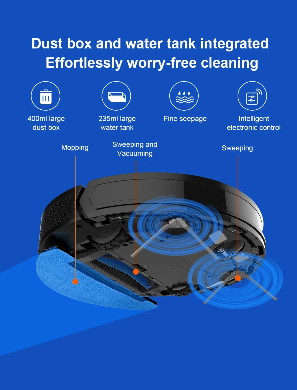 Robot Vacuum Cleaner Liectroux/Lilin X6, LDS Lidar Laser System,6500Pa,Multi-Floor Maps,Y Shape Wet Mop,Multilingual Voice