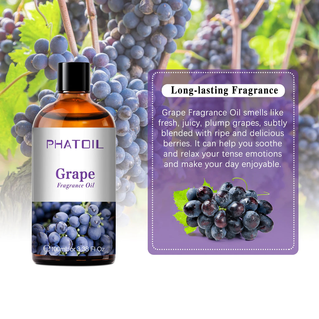PHATOIL 100ml Fragrance Oils for Aromatherapy & Diffuser Strawberry Cherry Coconut & Vanilla Fragrance Oils For Candle Making