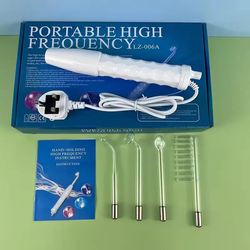 Portable Electrical High Frequency Facial Beauty Machine for Acne Treatment Skin Tightening and Detox