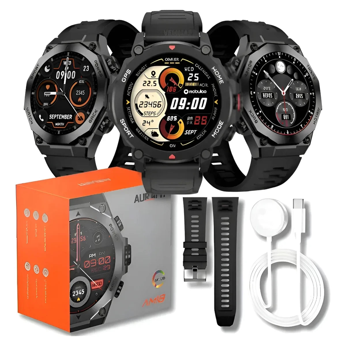 AURAFIT Free shipping Deportes ENERGY 2 SmartWatch Inhaled Llamades Información Recordator Hombres y Mujeres impermeable