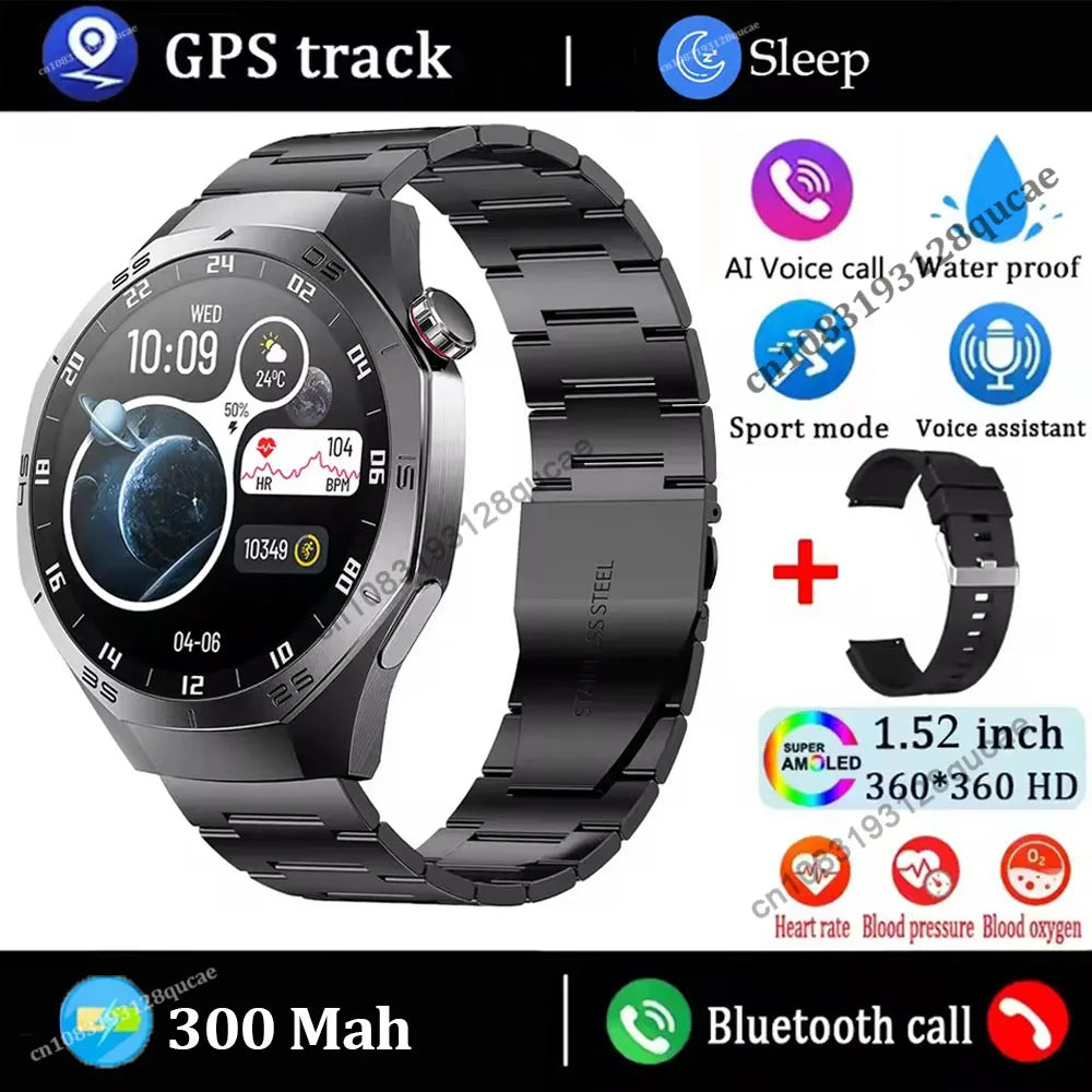 2026 Watch 5 Pro GPS Track Smart Watch Men 360*360 AMOLED Screen NFC Bluetooth Call Waterproof Health Monitor Man Smartwatch Hw1